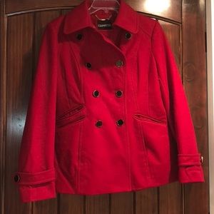 Express red pea coat